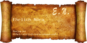 Ehrlich Nóra névjegykártya