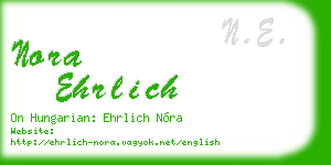 nora ehrlich business card
