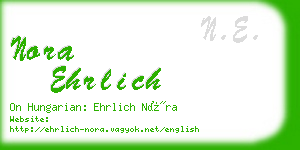 nora ehrlich business card